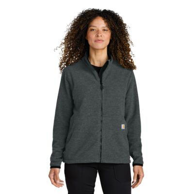 Women's Textured Full Zip Fleece Jacket Thumbnail
