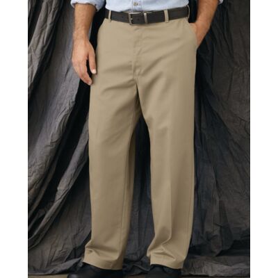 Men's Plain Front Casual Cotton Pants Thumbnail