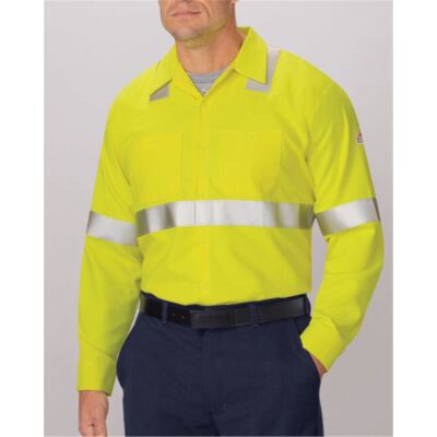 Men's Tall High Visibility Long Sleeve Work Shirt Thumbnail