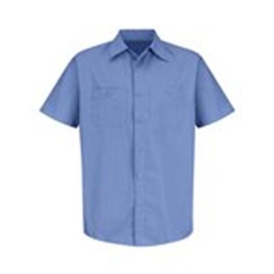 Men's Tall Industrial Stripe Short Sleeve Work Shirt Thumbnail